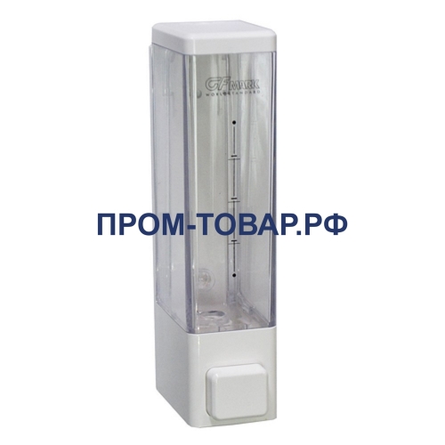 Дозатор жидкого мыла пластиковый, белый , квадратный - 250мл